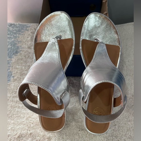 Silver Metallic Sandals - Picture 1 of 6